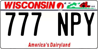 WI license plate 777NPY