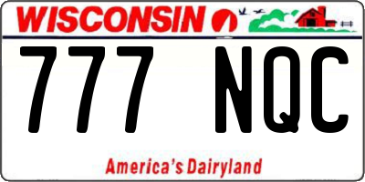 WI license plate 777NQC