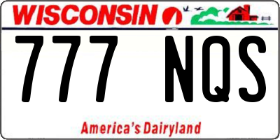 WI license plate 777NQS