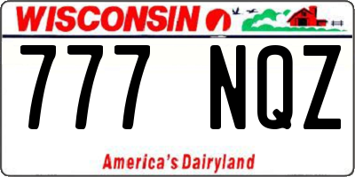 WI license plate 777NQZ
