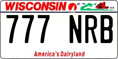 WI license plate 777NRB