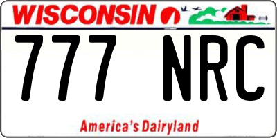 WI license plate 777NRC