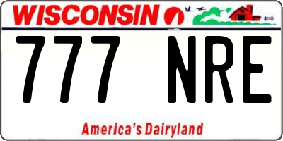 WI license plate 777NRE