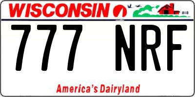 WI license plate 777NRF