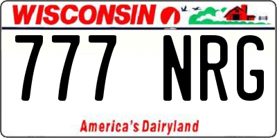 WI license plate 777NRG