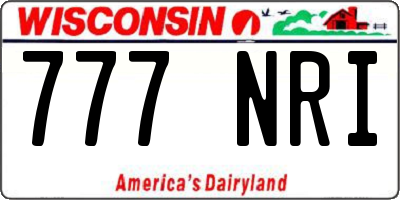WI license plate 777NRI