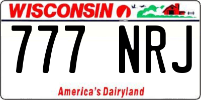 WI license plate 777NRJ