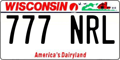 WI license plate 777NRL