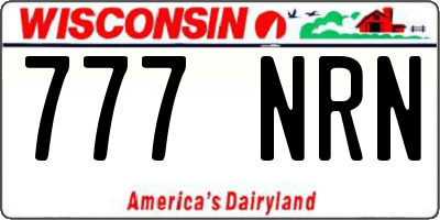 WI license plate 777NRN