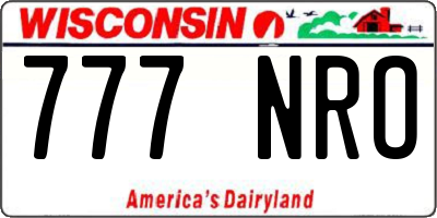 WI license plate 777NRO