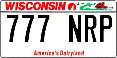 WI license plate 777NRP