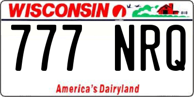 WI license plate 777NRQ