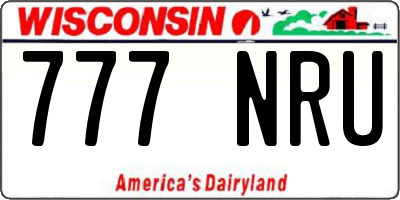 WI license plate 777NRU