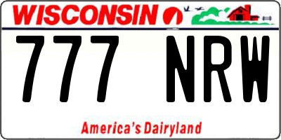 WI license plate 777NRW