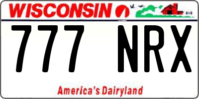 WI license plate 777NRX