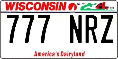 WI license plate 777NRZ