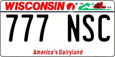 WI license plate 777NSC