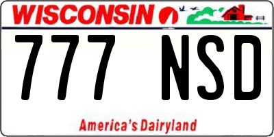 WI license plate 777NSD