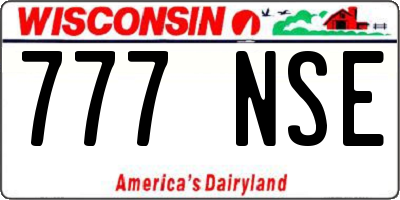 WI license plate 777NSE