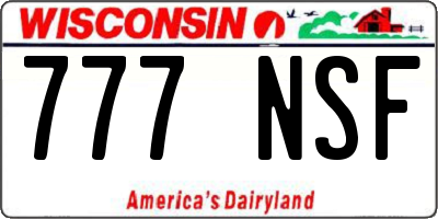 WI license plate 777NSF