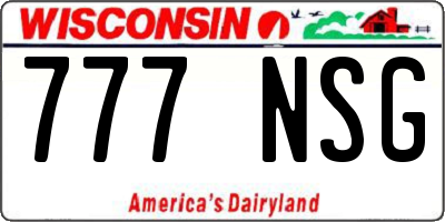 WI license plate 777NSG