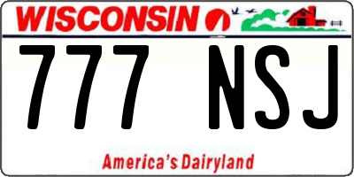 WI license plate 777NSJ