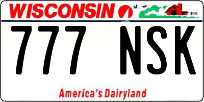 WI license plate 777NSK