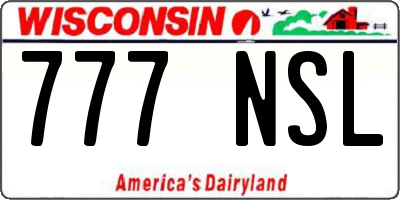 WI license plate 777NSL