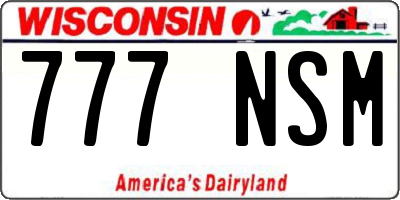 WI license plate 777NSM
