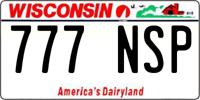 WI license plate 777NSP