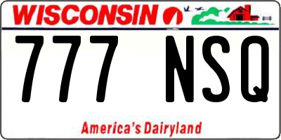 WI license plate 777NSQ
