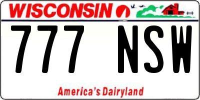 WI license plate 777NSW