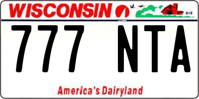 WI license plate 777NTA