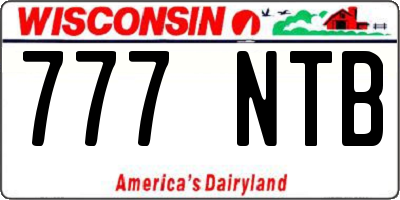 WI license plate 777NTB