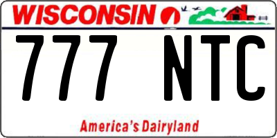 WI license plate 777NTC