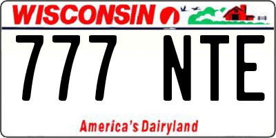 WI license plate 777NTE