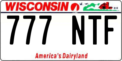 WI license plate 777NTF
