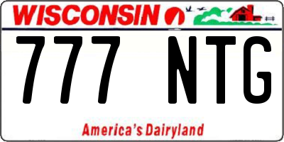 WI license plate 777NTG