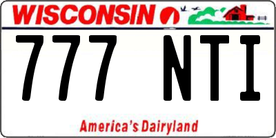 WI license plate 777NTI