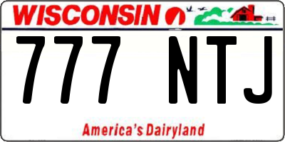 WI license plate 777NTJ