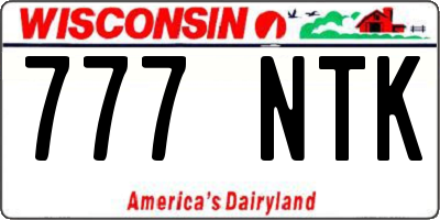 WI license plate 777NTK