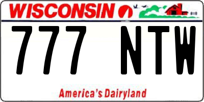 WI license plate 777NTW