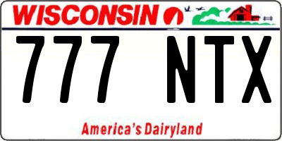 WI license plate 777NTX