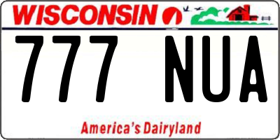 WI license plate 777NUA