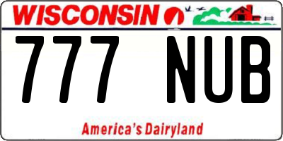 WI license plate 777NUB