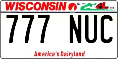 WI license plate 777NUC