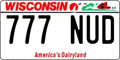 WI license plate 777NUD