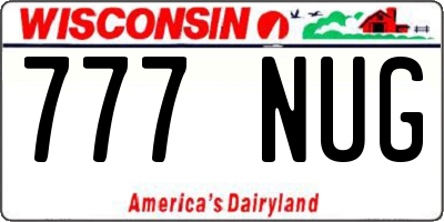 WI license plate 777NUG