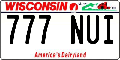 WI license plate 777NUI