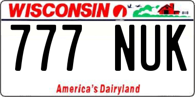 WI license plate 777NUK